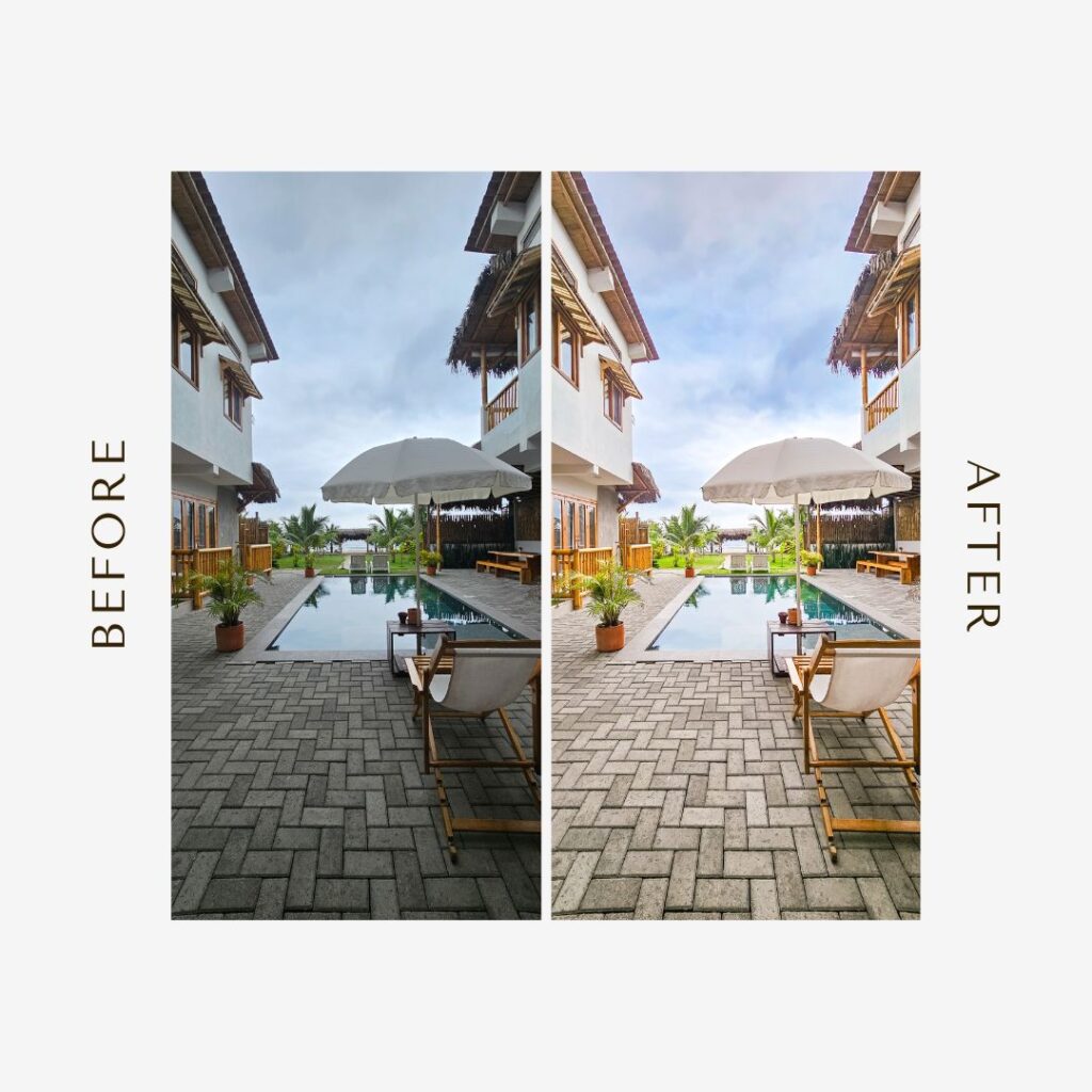 Get better pictures for vacation rentals with 37 professional Lightroom presets. Perfect for indoor, outdoor, and drone shots. Boost bookings and stand out!