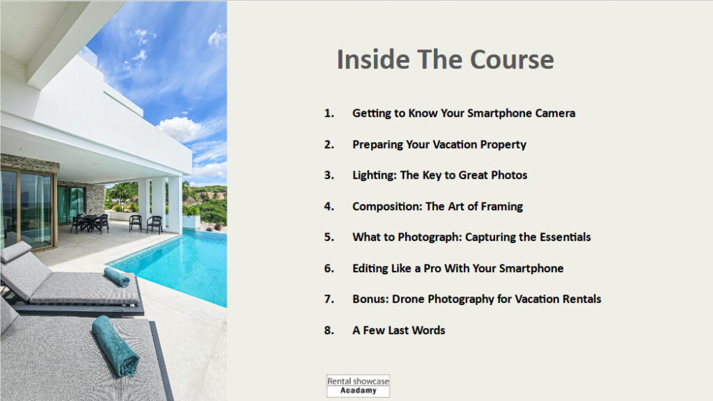 Take amazing photos of your vacation rental with just your phone. Learn simple techniques to attract more bookings and stand out in a competitive market